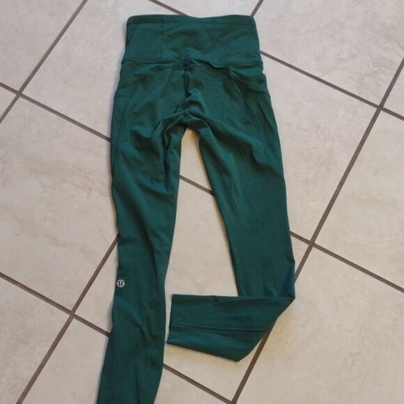 Lululemon Fast and Free Tight High Rise Everglade Green leggings pockets 0 - Picture 3 of 13